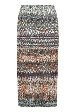 Chevron motif knitted skirt-0
